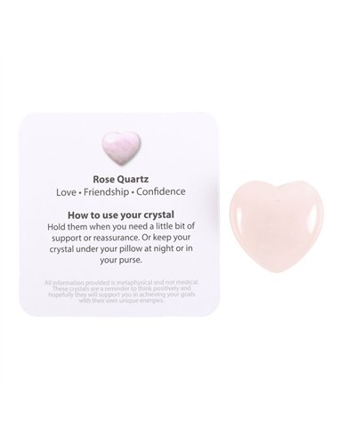 I Love You Rose Quartz Crystal Heart in a Bag CE_34224