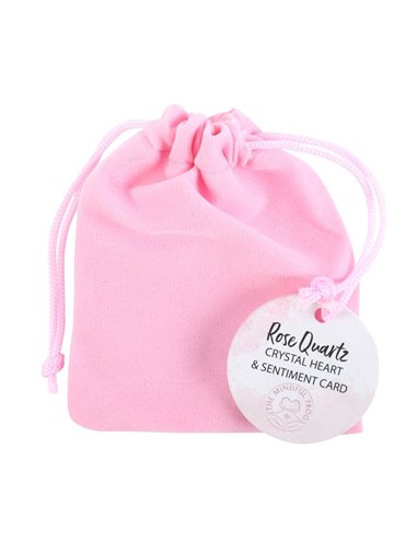 I Love You Rose Quartz Crystal Heart in a Bag CE_34224