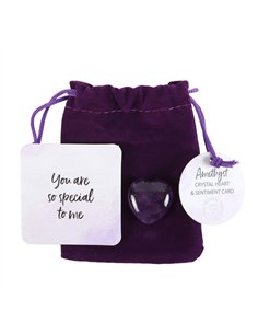 You Are Special to Me Amethyst Crystal Heart in a Bag CE_34324