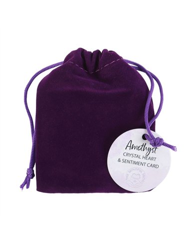 You Are Special to Me Amethyst Crystal Heart in a Bag CE_34324