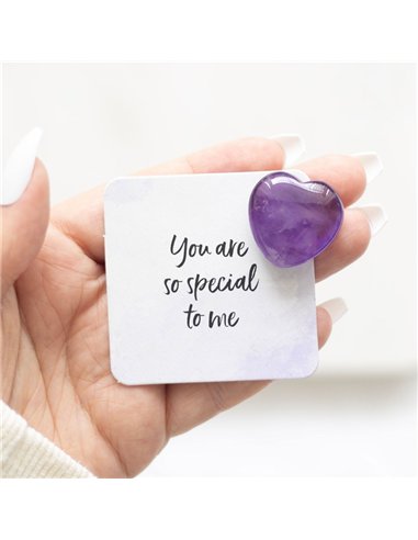 You Are Special to Me Amethyst Crystal Heart in a Bag CE_34324