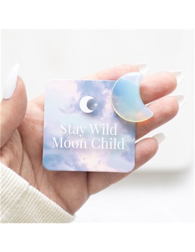 Stay Wild Opalite Crystal Moon in a Bag CE_34424