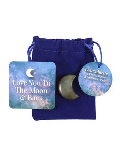 Love You to the Moon Labradorite Crystal Moon in a Bag CE_34624