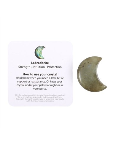 Love You to the Moon Labradorite Crystal Moon in a Bag CE_34624