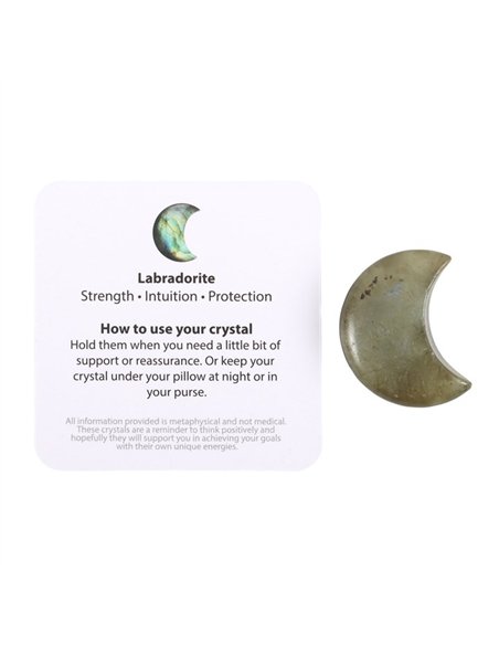 Love You to the Moon Labradorite Crystal Moon in a Bag CE_34624 - pic 137489 | FastDaddyshop