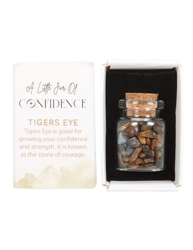 Jar of Confidence Tiger's Eye Crystal in a Matchbox CE_89623