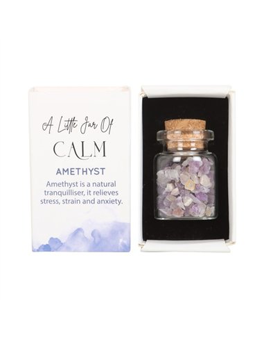 Jar of Calm Amethyst Crystal in a Matchbox CE_89723