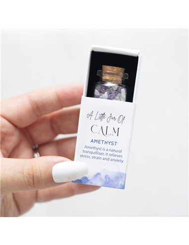 Jar of Calm Amethyst Crystal in a Matchbox CE_89723