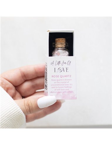 Jar of Love Rose Quartz Crystal in a Matchbox CE_89823