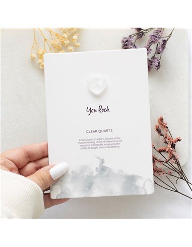 You Rock Clear Quartz Crystal Heart Greeting Card CE_89923