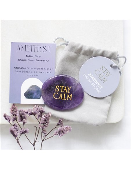 Stay Calm Amethyst Crystal Palm Stone CE_90523 - pic 137590 | FastDaddyshop