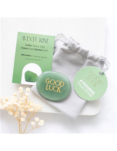 Good Luck Aventurine Crystal Palm Stone CE_90623