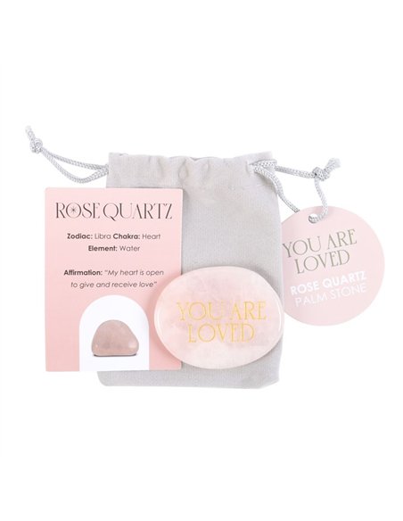You Are Loved Rose Quartz Crystal Palm Stone CE_90723 - pic 137597 | FastDaddyshop