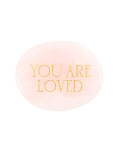 You Are Loved Rose Quartz Crystal Palm Stone CE_90723 2