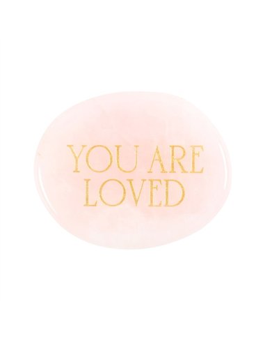 You Are Loved Rose Quartz Crystal Palm Stone CE_90723