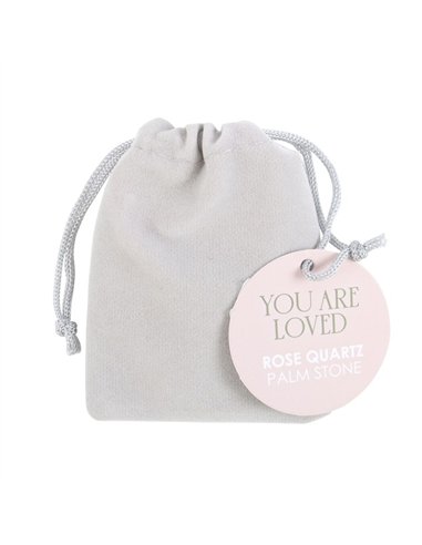 You Are Loved Rose Quartz Crystal Palm Stone CE_90723