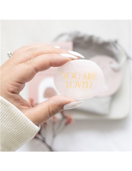You Are Loved Rose Quartz Crystal Palm Stone CE_90723 - pic 137601 | FastDaddyshop