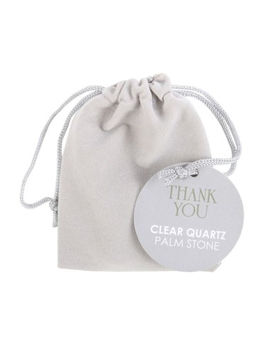 Thank You Clear Quartz Crystal Palm Stone CE_90823