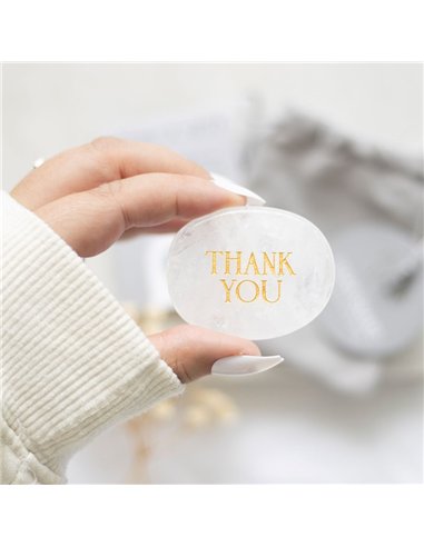 Thank You Clear Quartz Crystal Palm Stone CE_90823
