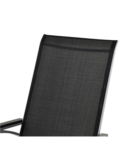Outsunny Rocking Chair Sun Lounger Garden Seat Patio High Back Texteline Black