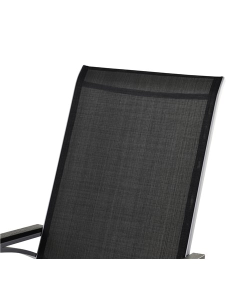 Outsunny Rocking Chair Sun Lounger Garden Seat Patio High Back Texteline Black - pic 13765 | FastDaddyshop