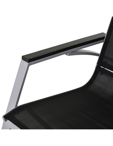 Outsunny Rocking Chair Sun Lounger Garden Seat Patio High Back Texteline Black