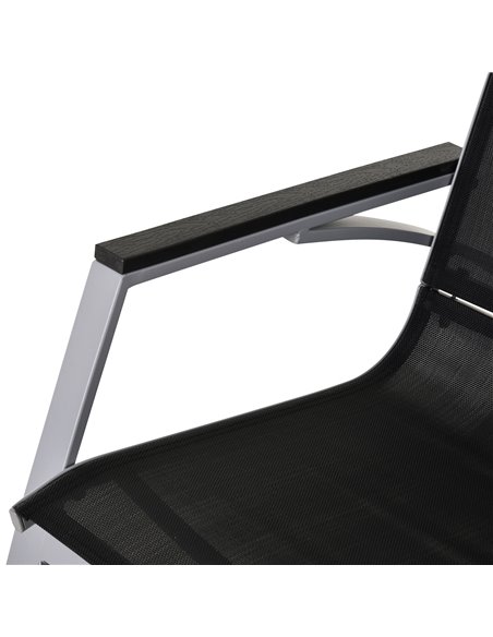 Outsunny Rocking Chair Sun Lounger Garden Seat Patio High Back Texteline Black - pic 13766 | FastDaddyshop
