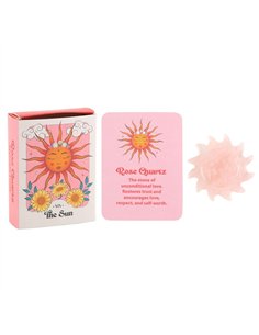 Rose Quartz Crystal Sun Keepsake Stone in a Box CS_51524