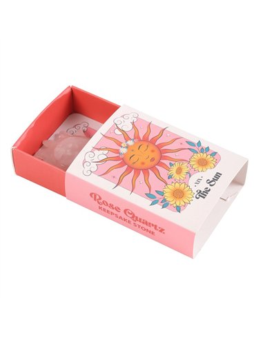 Rose Quartz Crystal Sun Keepsake Stone in a Box CS_51524