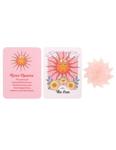 Rose Quartz Crystal Sun Keepsake Stone in a Box CS_51524