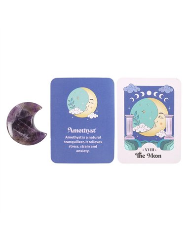 Amethyst Crystal Moon Keepsake Stone in a Box CS_51624