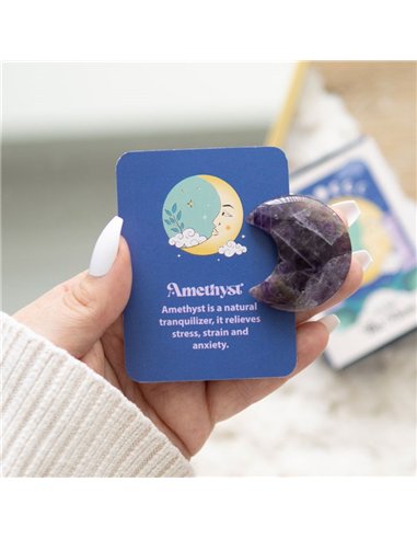 Amethyst Crystal Moon Keepsake Stone in a Box CS_51624