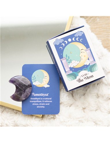 Amethyst Crystal Moon Keepsake Stone in a Box CS_51624