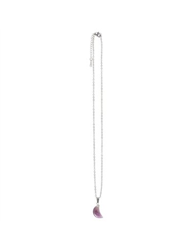 Amethyst Crystal Moon Necklace on Greeting Card CW_90324