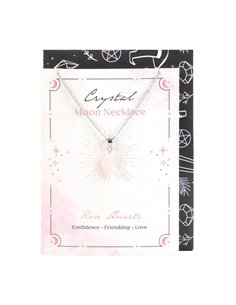 Rose Quartz Crystal Moon Necklace on Greeting Card CW_90424 2