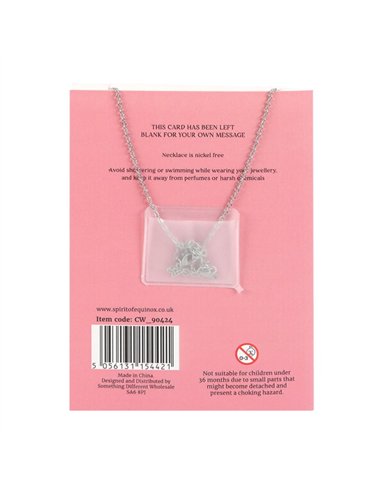 Rose Quartz Crystal Moon Necklace on Greeting Card CW_90424