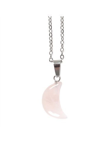 Rose Quartz Crystal Moon Necklace on Greeting Card CW_90424