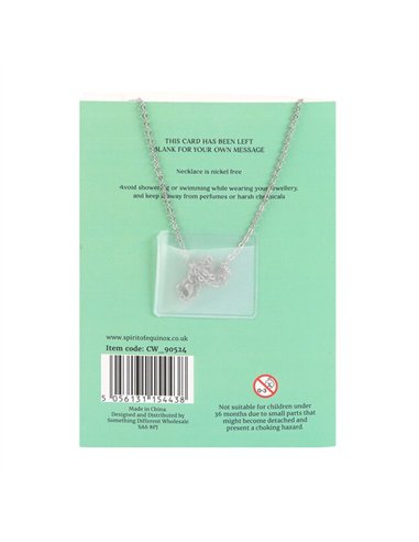 Green Aventurine Crystal Moon Necklace on Greeting Card CW_90524