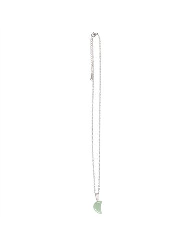 Green Aventurine Crystal Moon Necklace on Greeting Card CW_90524