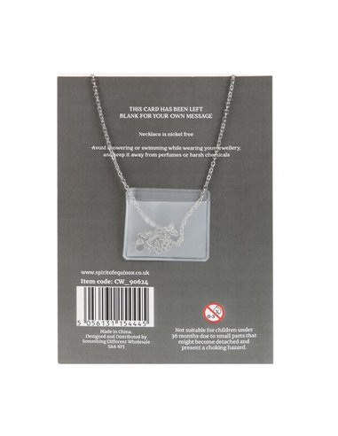 Black Obsidian Crystal Moon Necklace on Greeting Card CW_90624