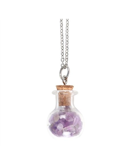 Calming Amethyst Crystal Chip Potion Bottle Necklace CW_90724 - pic 137762 | FastDaddyshop