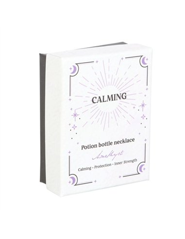 Calming Amethyst Crystal Chip Potion Bottle Necklace CW_90724