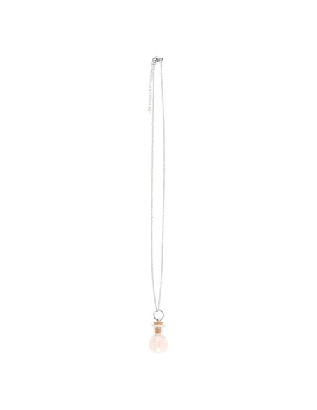 Love Rose Quartz Crystal Chip Potion Bottle Necklace CW_90824 - pic 137769 | FastDaddyshop