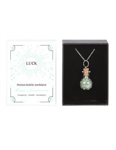 Luck Green Aventurine Crystal Chip Potion Bottle Necklace CW_90924