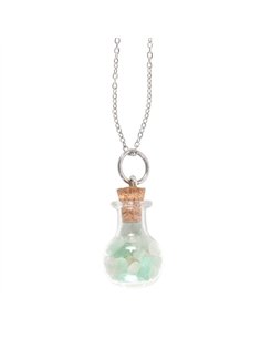 Luck Green Aventurine Crystal Chip Potion Bottle Necklace CW_90924 2