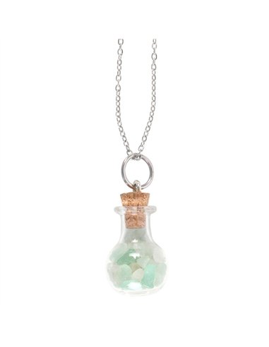 Luck Green Aventurine Crystal Chip Potion Bottle Necklace CW_90924