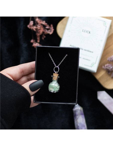 Luck Green Aventurine Crystal Chip Potion Bottle Necklace CW_90924 - pic 137777 | FastDaddyshop