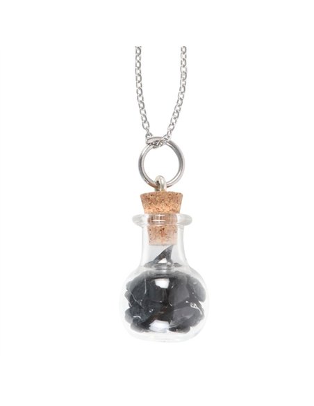 Protection Black Obsidian Crystal Chip Potion Bottle Necklace CW_91024 - pic 137780 | FastDaddyshop