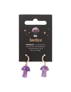 Amethyst Crystal Mushroom Earrings DF_88224
