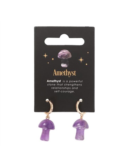 Amethyst Crystal Mushroom Earrings DF_88224 - pic 137807 | FastDaddyshop